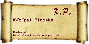 Kápel Piroska névjegykártya