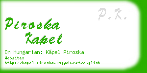 piroska kapel business card