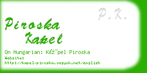 piroska kapel business card